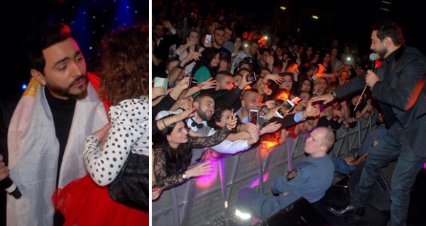 تامر حسني يقضي عيد الحب مع جمهوره في العاصمة السويدية استوكهولم